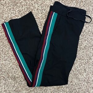 Tibi Black Joggers with Multicolor Stripes